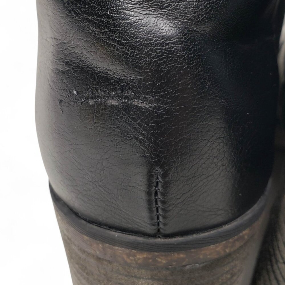 Korks by Kork-Ease Elsie Booties Women's Black Leather Under Calf Moto Slip On 6 - Picture 11 of 11